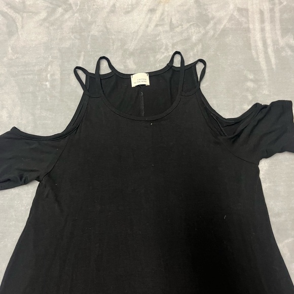 Caution to the wind Black Cold Shoulder Dress - Picture 3 of 3